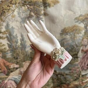 Vintage Ceramic Hand with Floral Detailing
